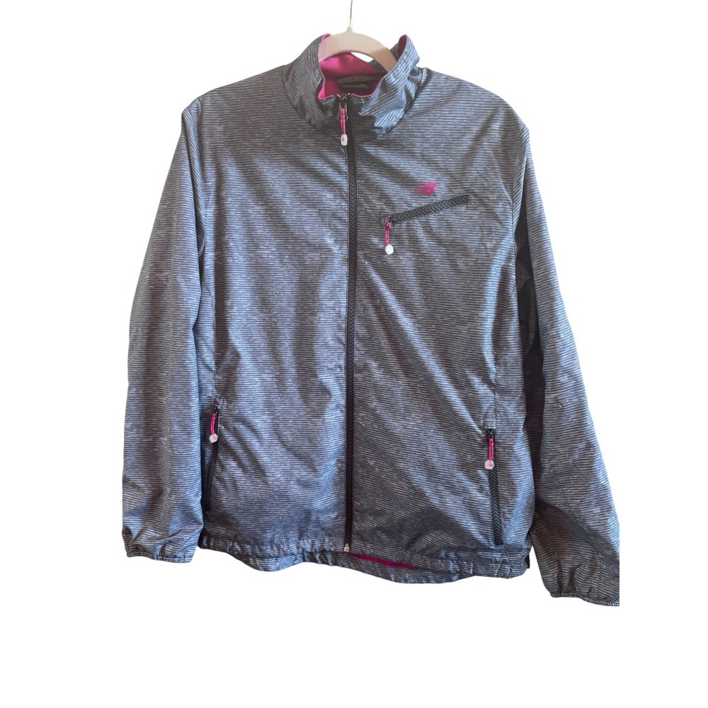 New Balance Gray Lightweight Woman's Size XL Pink Lining Zipped Pockets